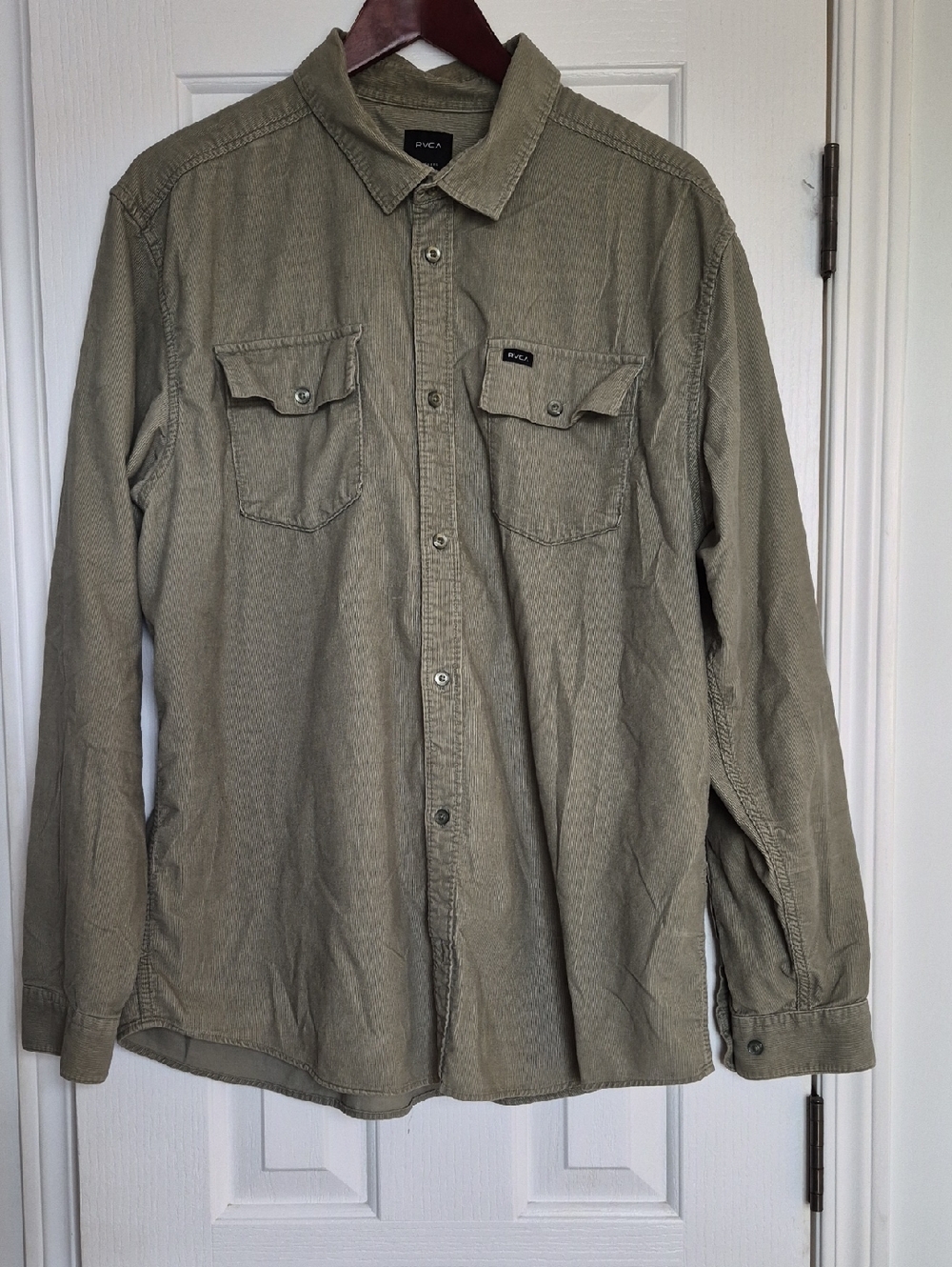 RVCA Olive Green Corduroy Work Shirt